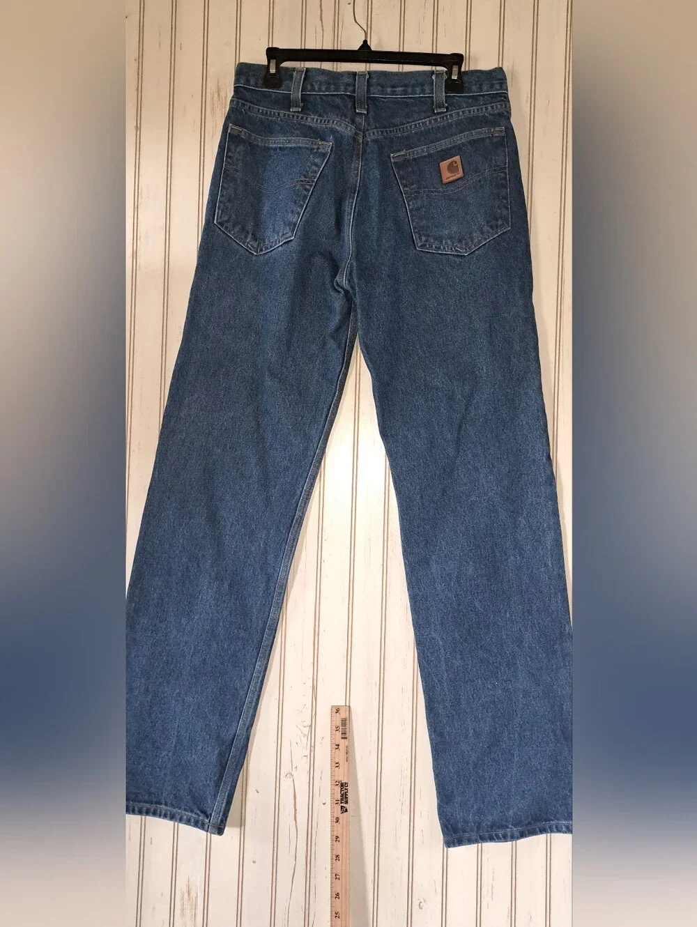Mens Carhartt Relaxed Fit Tapered Leg Jeans 32”x34” Work Quality Tall